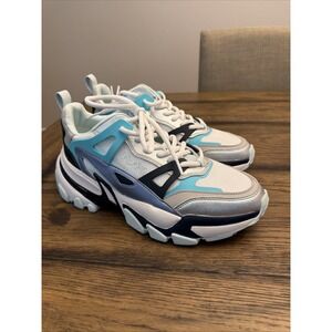 Michael Kors Women's Sneakers Size 10M Turquoise Navy White Lace Up ….S9